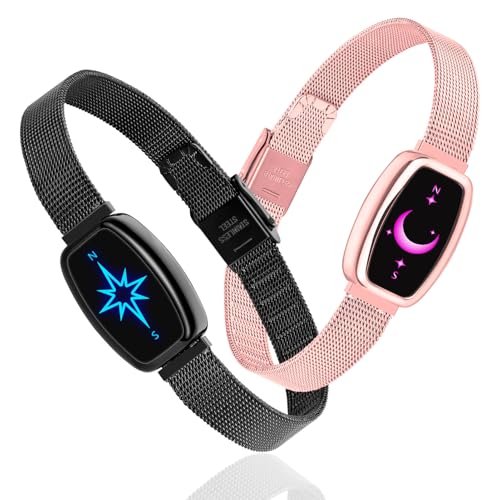 PNMNBW Long Distance Touch Bracelets for Couples Vibration & Light up | Long Distance Couples Bracelets Relationship Gifts for Girlfriend Bluetooth Pairing Jewelry Xmas Gifts