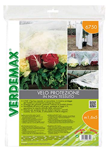 Verdemax 6750u00a017u00a0G/mu00b2 1,6u00a0x 5u00a0mu00a0u0096u00a0Protectores de Malla de Tela no Tejido, Color Blanco