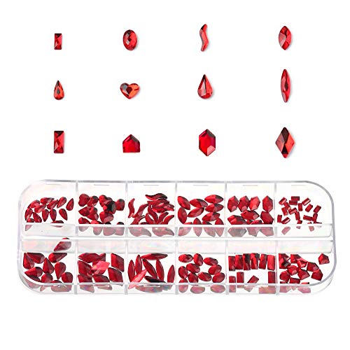 240 Pieces Glass Crystal Red Rhinestones