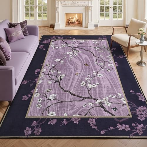 Tapete Foxmas morado 121x182 cm estilo oriental lavable miniatura 1