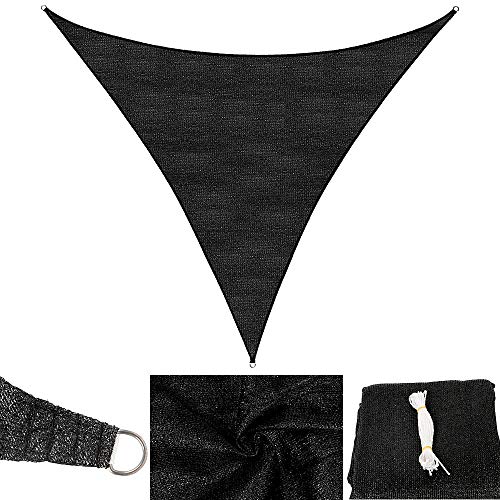 Melko Toldo de protección solar, protección contra el viento, color negro, 3 x 3 x 3 m