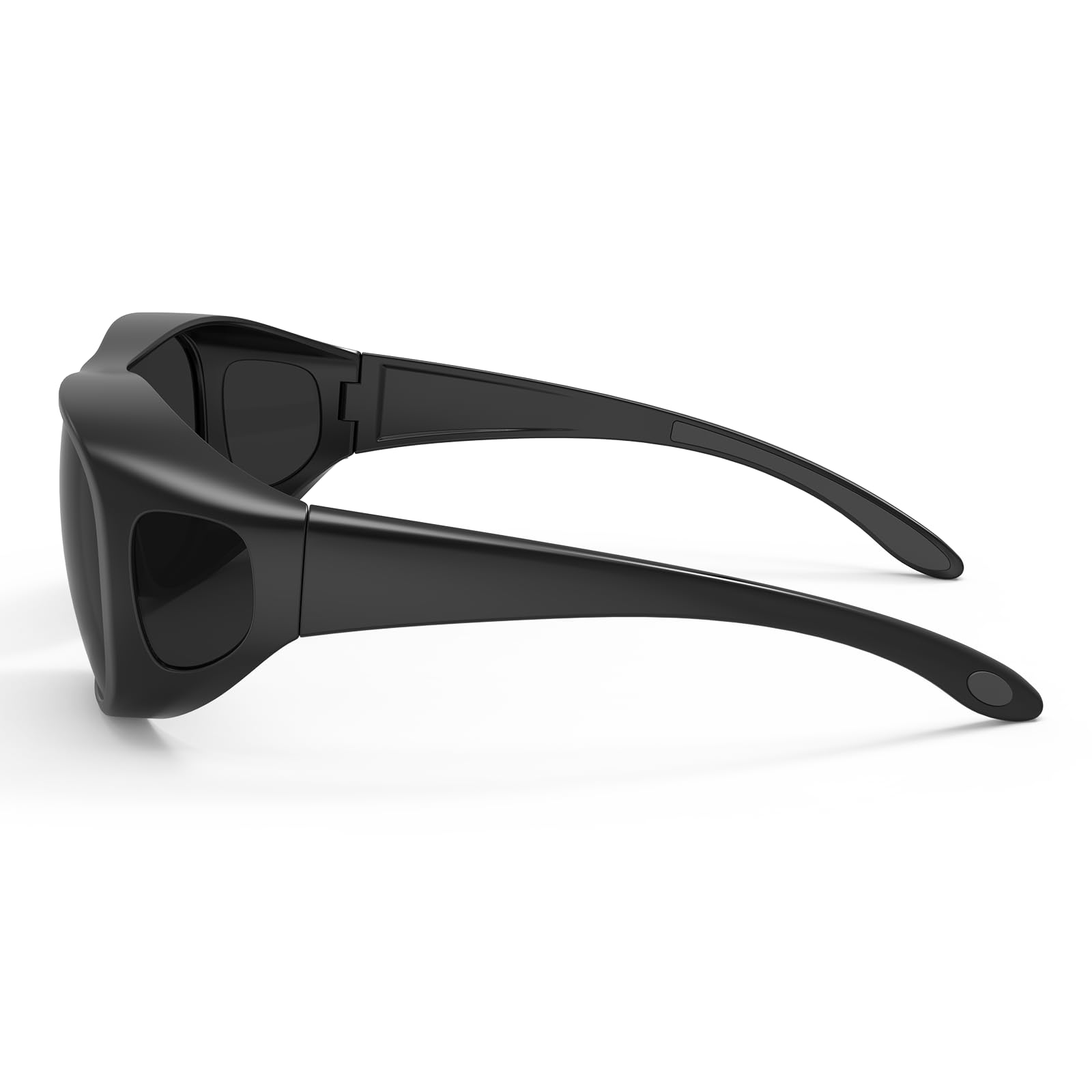Bloomoak Super Dark Lens Polarized Fit Over Wraparound XL Occhiali da sole grandi per occhi sensibili all'emicrania | Extra Large 150 mm