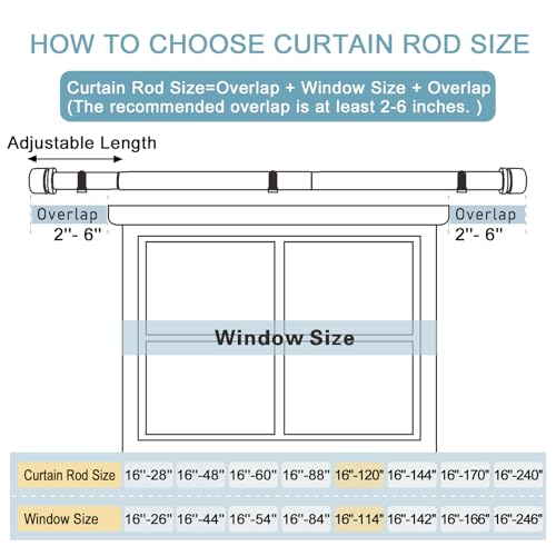 Image of Byondeth Curtain Rods for Windows 16 to 120 Inches Adjustable Length 1 Inch Diameter Window Curtain Rod with Aluminium Finials, Flash Gold