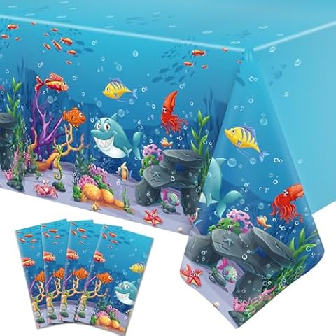 4 Pack Under The Sea Tablecloths Cover
