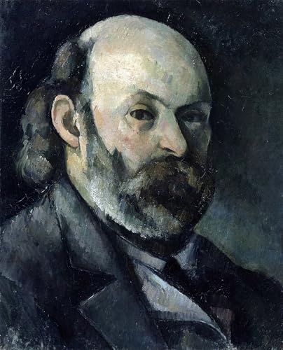 Cuadro decoración salón Autorretrato de Paul Cézanne en lienzo grande de 60x90cm
