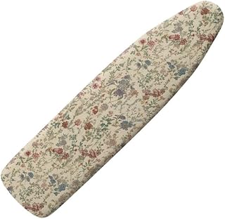 Retro Ditsy Floral Ironing Board Cover Beige Forest Flowers Standard Size 15" X 54" Ironing Board Cover, French Pastoral Style Easy to Clean and Wipe Machine Washable