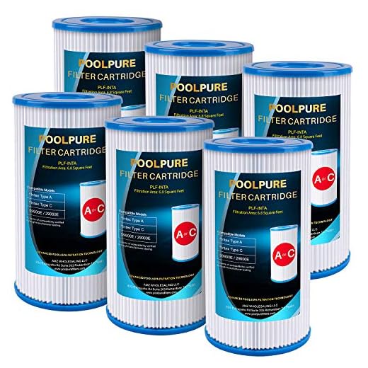 POOLPURE Replacement Filter for Type A or C, Compatible with Intex 29000E/59900E, Easy Set Pool Filters, Summer Escapes or Summer Waves Above Ground Pools, Pack of 6