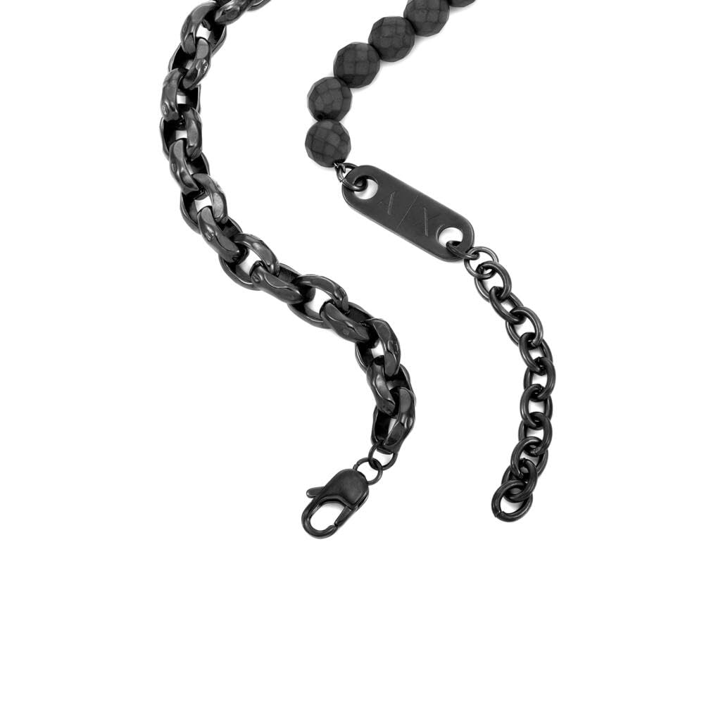 Armani Exchange Collana da uomo in acciaio inossidabile con chiusura a moschettone