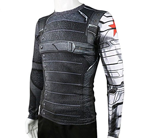 Rulercosplay Winter Soldier Shirt Long Sleeves Sport Shirt Fittness Shirt2