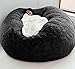 Ogromny worek do siedzenia pokrowiec na sofę miękki i wygodny puszysty futro worek do siedzenia narzuta na sofę leniwa sofa rozkładana poszewka na poduszkę - czarny