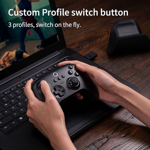 8Bitdo Ultimate 2.4G Wireless Controller, Hall Effect Joystick Update, Gaming Controller with Charging Dock, Compatible for Apple, PC, Android, Steam Deck, Switch(No Gyro) and Raspberry Pi - Black