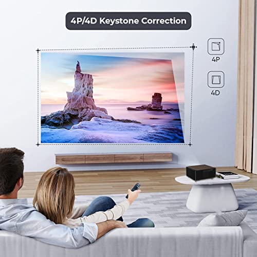 Image of WZATCO A1 LED Smart Projector for Home, 11000 Lumens (1050 ANSI), Auto Focus & Auto Keystone, Android 9.0, 4K HDR, HDMI ARC Dolby, Native 1080P Full HD, Brown