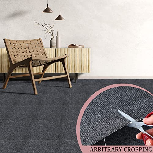 24 Pcs Self Adhesive Carpet Tiles 12" X 12" Non Slip Peel And Stick Carpet Floor Tile Diy Flooring For Kitchen, Dining Room, Kitchen, Dining Room, Home Furnishings Floor (Square) #TOP5