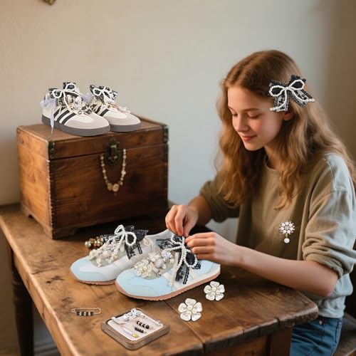 yuboo 246 Pcs Black Shoe Charms for Sneaker, Letter Shoelace Junk Socks Charm Shoe Charms Kit, DIY Brooches and Pins for Girls Back to School Gifts Jewelry Stylish Shoe Decoration Accessories - Image 4