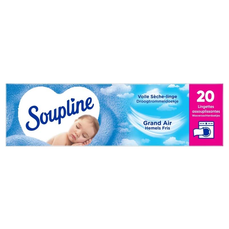 SOUPLINE - 20 Lingettes Seche Linge Grand Air - Lot De 4