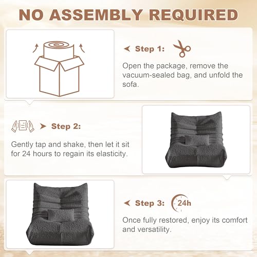 Save 5% on ZOOVEE Large Chenille Bean Bag Chair with Lumbar Pillow - Image 6