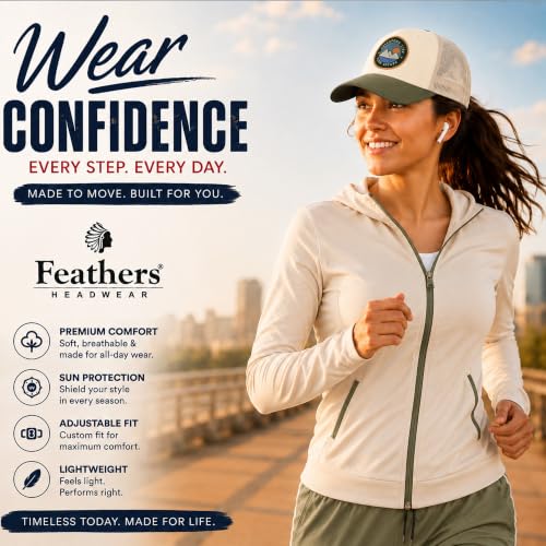 Image of Feathers Cotton Cap for Men & Women | Adjustable Unisex Trucker Hat | Cotton Twill Front & Mesh Back | Styles Caps for Men | Breathable Outdoor Running, Gym & Travel Hats