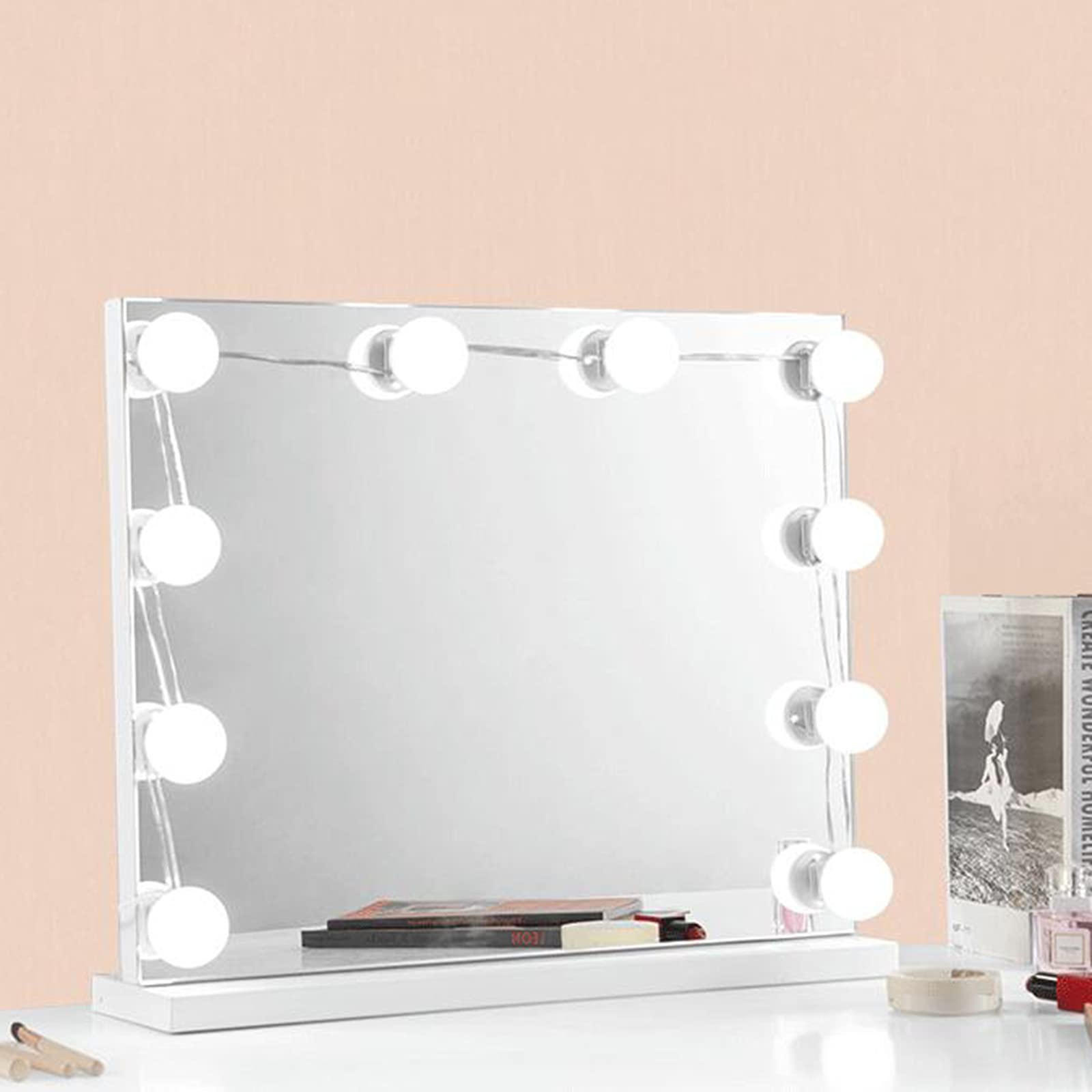 Lampade per Specchi da Bagno Kit Strisce Luci Di Cortesia a Led, con 4/6/10 Lampadine Dimmerabili per Specchio a Figura Intera e Specchio da Parete per Bagno (Senza Specchio Incluso) Applique