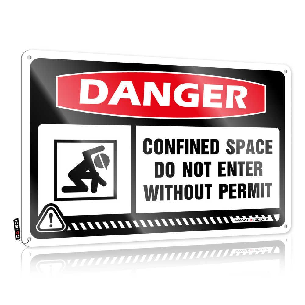 Danger Confined Space Do Not Enter Without Permit Teen Amazing - Cool Wall Decor Accessories Vintage Wall Art(20X30CM)