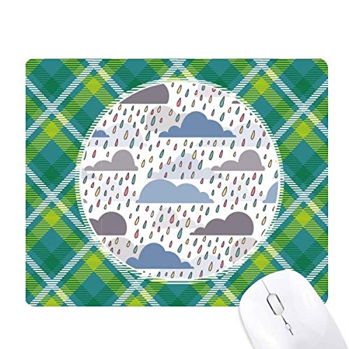Tapis de souris nuages pluie verte pour éviter les douleurs au poignet et glisser