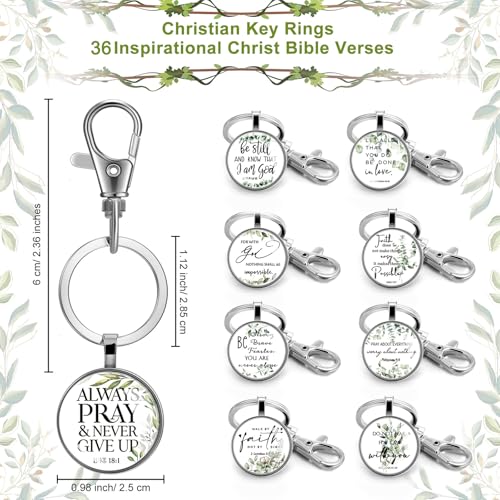 Image of Fumete Christian Keychain Bulk Bible Verse Religious Scripture Quote Inspirational Key Rings Gift for Women Men Church Pastor