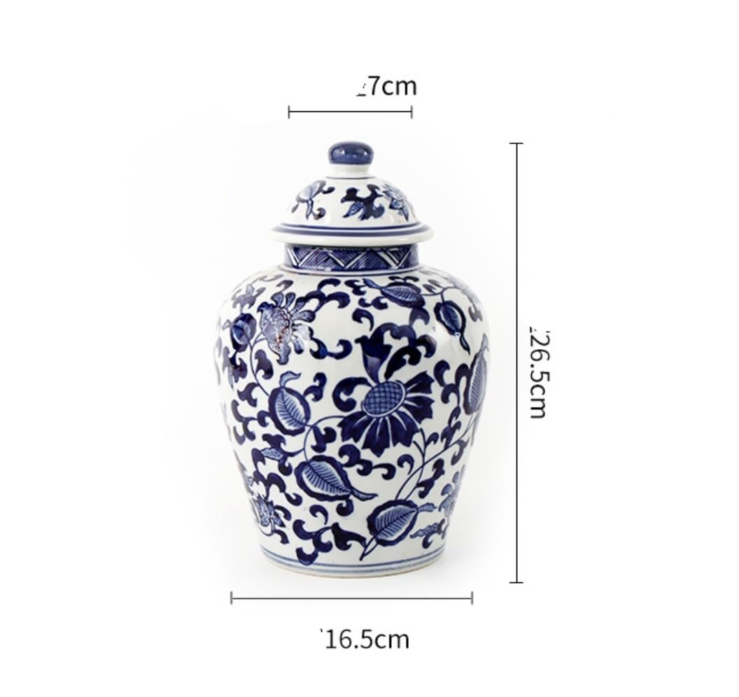 Ingwer glas mit deckel Ingwergläser Chinesische Dekorative Keramikvasen, Ingwerglas Mit Deckel Für Heimdekoration, Chinoiserie, Blaues Und Weißes Porzellan Porzellan-ingwerglas Vorratsglas Dekorative