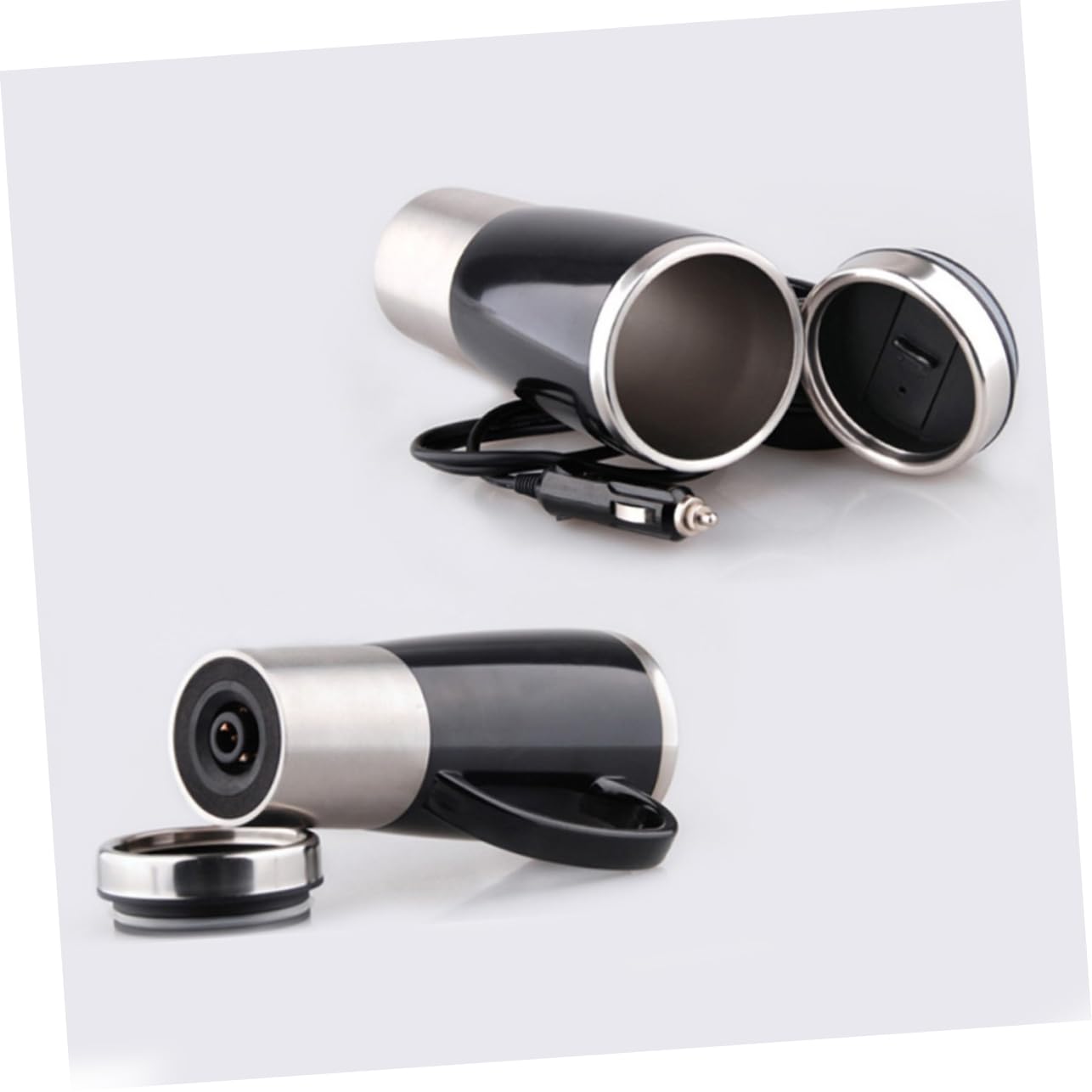 Genérico Hervidor De Agua Calentador De Agua Taza Reutilizable Calentador De Tazas Portátil Taza Plegable Taza De Café Tetera Eléctrica Hervidor De Agua Para Coche Black