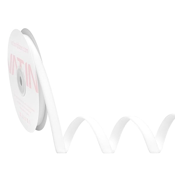 VATIN White Velvet Ribbon 3/8" White Premium Plush Velvet Woven Edge Ribbon for Christmas Tree,Gift Wrapping,Flower Bouquet,Wreath Decorations,Bow Making- 10 Yards