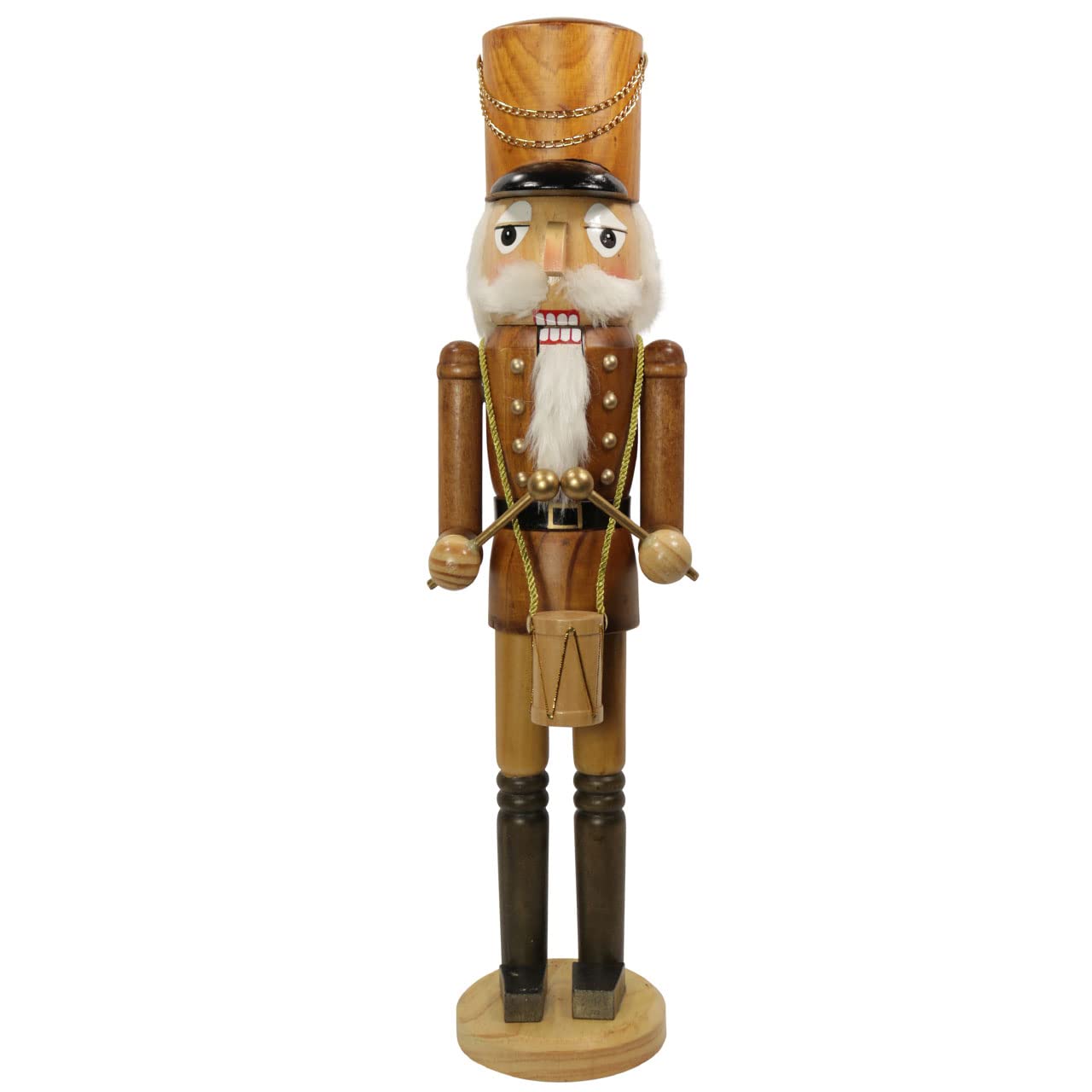 Nussknacker Figur groß XL / 50 cm/Trommel braun/Deko Figur Nussknacker Holz/handbemalt im Kunsthandwerks-Stil/weihnachtlich dekorieren