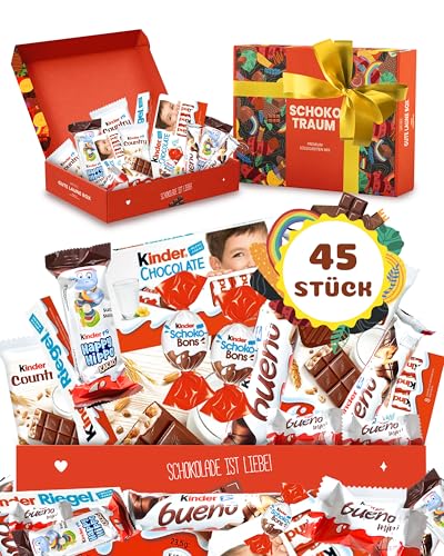 Süßigkeiten Box mit Kinderschokolade - \Schokotraum\ von Candy Circle, Wunderschöne Süssigkeiten Box mit Bueno, Kinder Schokolade und Kinder Country, als Geschenk oder Naschbox