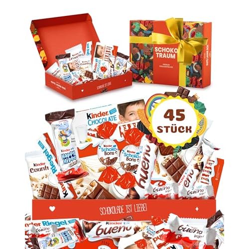 Süßigkeiten Box mit Kinderschokolade - "Schokotraum" von Candy Circle, Wunderschöne Süssigkeiten Box mit Bueno, Kinder Schokolade und Kinder Country, als Geschenk oder Naschbox