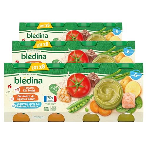 Blédina Petits Pots pour bébé, Dès 6 Mois, Tomates Riz...