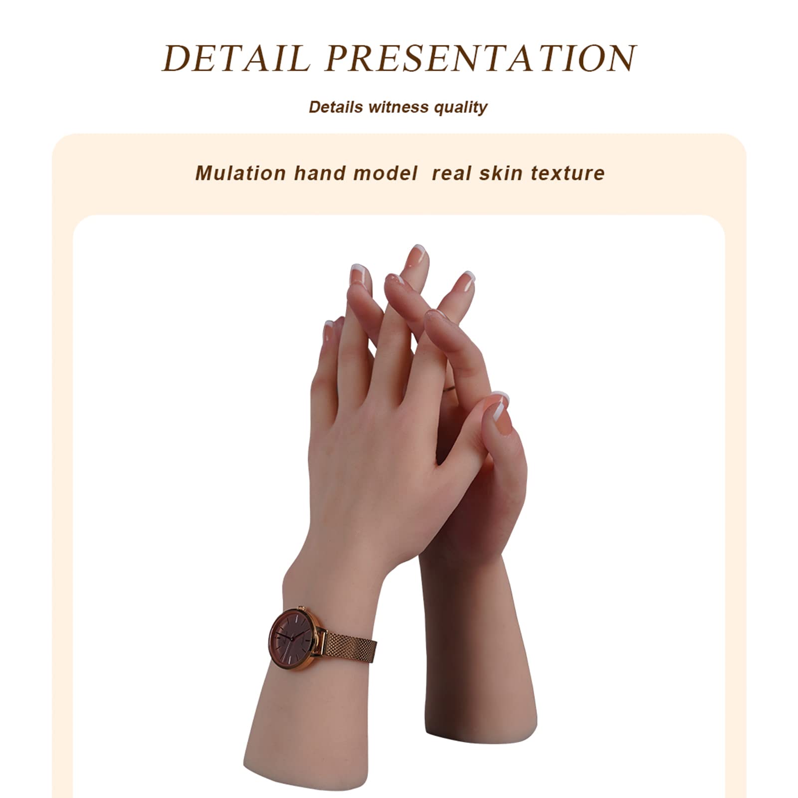 Silikon Hand Lifesize Female Mannequin Hand Display Jewerly Display Art Sketch mit Nagel (Linke Hand, Elfenbein)