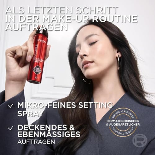 L'Oréal Paris Infaillible 3-second Setting Mist XL, Zum Fixieren von Make up, Transferfest in 3 Sekunden, Fixier-Spray für bis zu 36 Stunden Halt, 1 x 150 ml