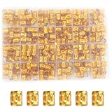 400PCS Golden Braid Beads Hair Braid Rings Clips Aluminum Dreadlocks Beads Hair Decorations Adjustab