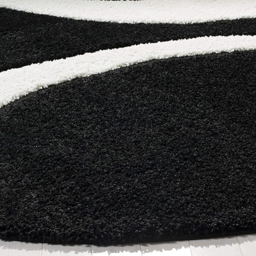 Image of Shaggy Rugs 4X6 FEET Soft and Cozy Carpet for Living Room & Hall, Bedroom, and Kids Room Non-Slip, High Pile, Machine Washable, Perfect for Any Room (Black)