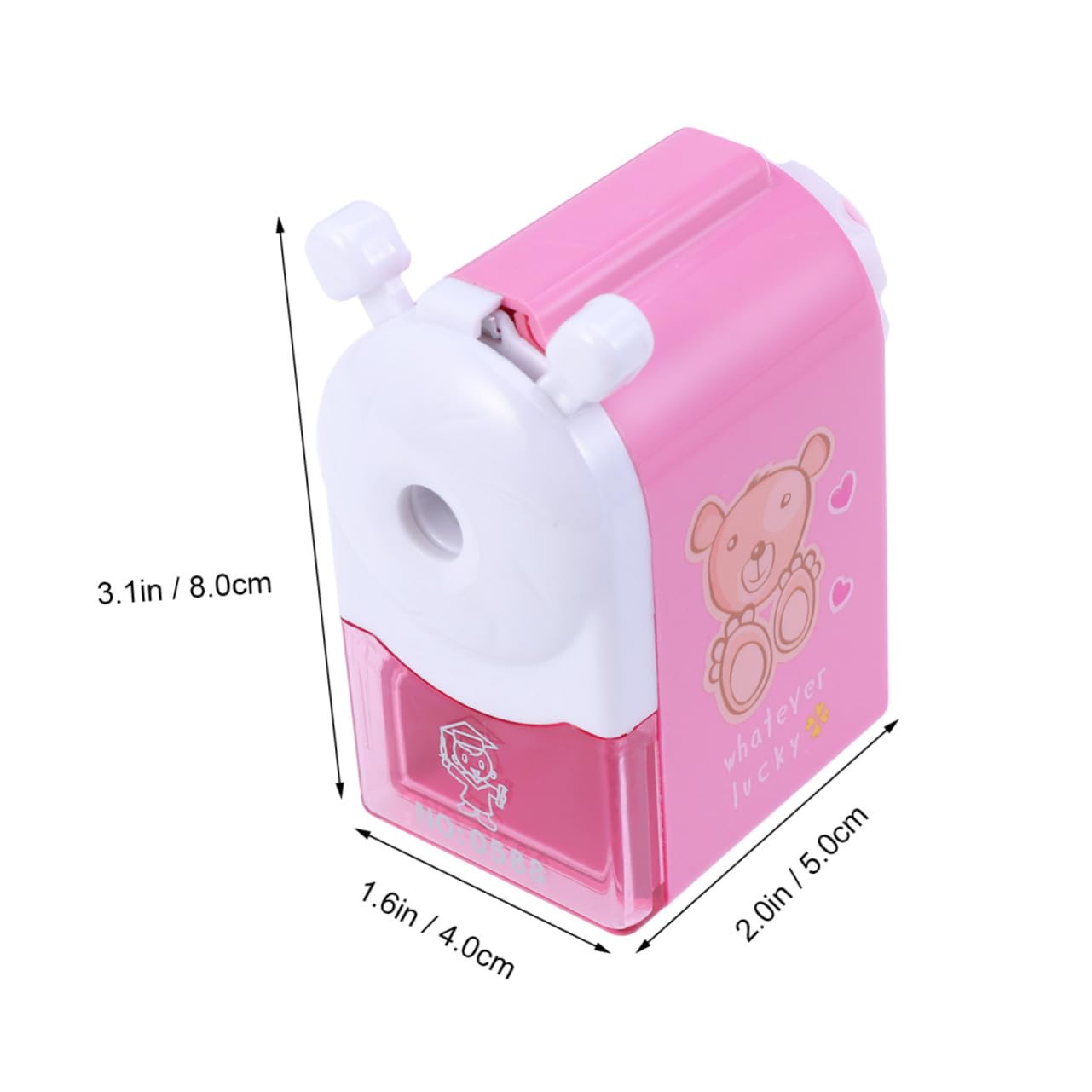 Ciieeo 3pezzi Temperamatite Manovella Cartoon Per Ragazzo Ragazza Design Casa Per Scuola e Ufficio Compatibile Con Matite Standard e Triangolari Leggero e Pratico Color Rosa