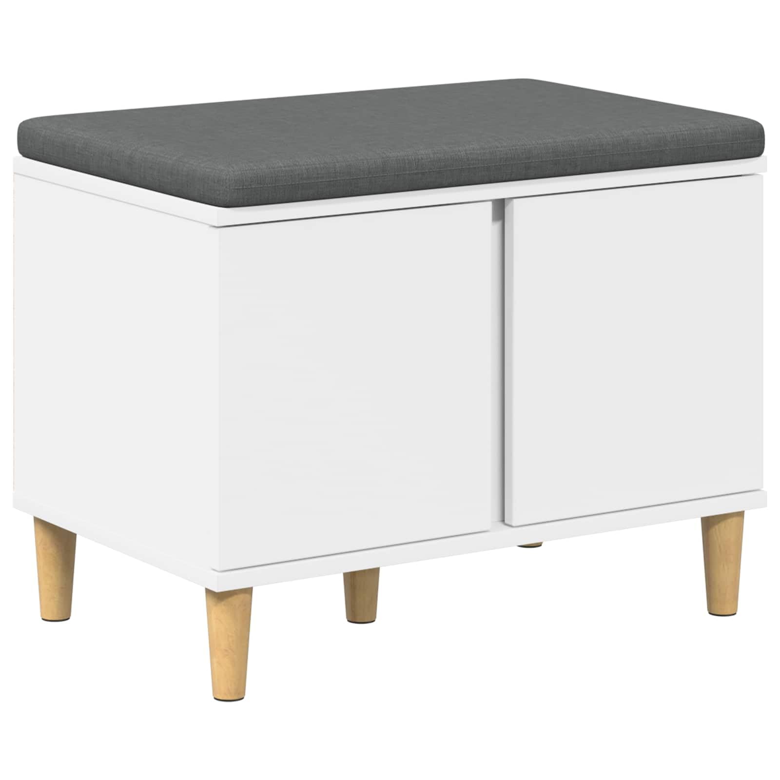 Banc de couloir anti-désordre blanc de 60cm pour ranger les chaussures et s'asseoir confortablement