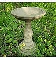 Twist Bird Bath Feeder Stone Statue | Vintage Outdoor Garden Ornament Decoration