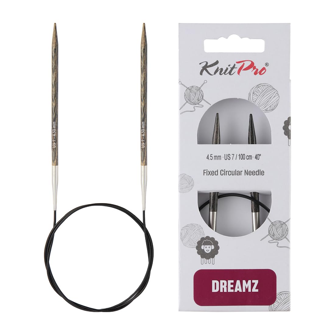 KnitPro Dreamz Fixed Circular Needles 40" (100cm) | Size 4.50mm