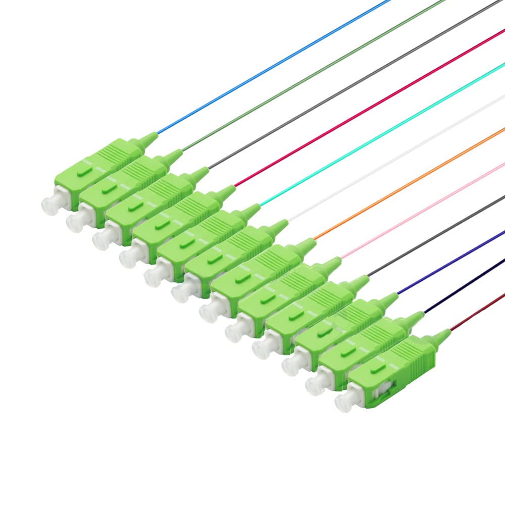 12 brins monomode SC APC fibre optique Pigtails pour l'épissage de fusion. Comprend 12 manchons de protection de rétrécissement de protection d'épissure de fusion de fibre φ2,5-60mm de long