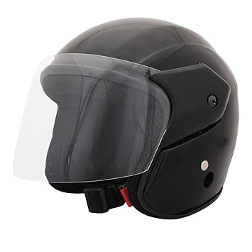 Sage Square Deltz Ranger Plus (ISI Certified) Open Face Helmet (Black Glossy) (Medium)