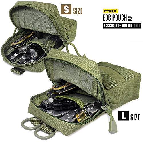 Wynex 2 Pack Molle Pouches, Tactical Edc Utility Pouch Compact Water Resistant Organizer Small Gear Gadget For Military Backpack #TOP4