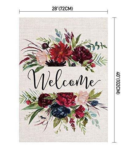 Pingpi PINP-GDFG-A789 Personalized House Flag Large Double Sided Welcome Flower,Welcome Friends,Farmhouse Decor,Yard Decor,Outdoor Decor,Garden Flag 28 X 40 Inch thumb #2