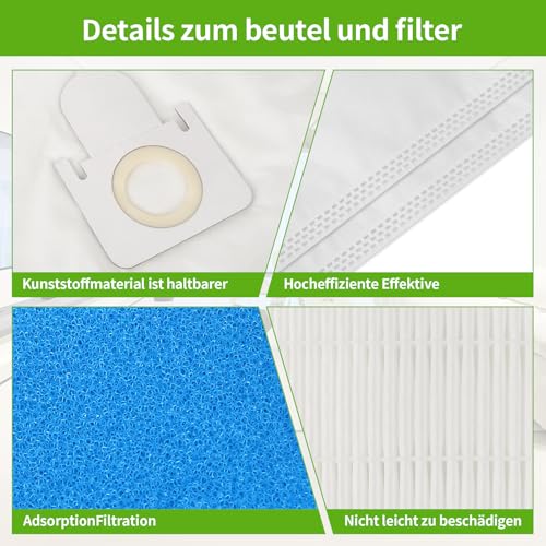 12 Stück Staubsaugerbeutel und Filterset für Thomas AQUA PET & FAMILY