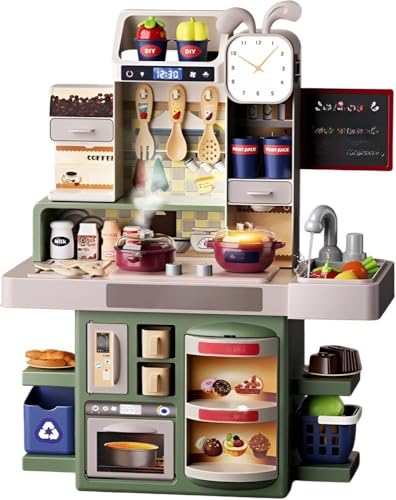 Citybabyおままごと キッチン おもちゃ セットおままごとセット リアル噴霧 リアル料理音 音楽ボックス 黒板付き 循環出水 食器/調味料/野菜 知育玩具 室内 親子 ごっこ遊び スプレー 調理器具 台所 想像力を刺激 子供 玩具 切る遊び ごっこ遊