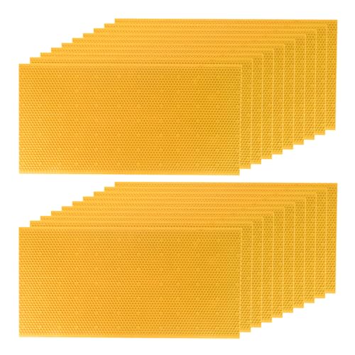 HiveSweet Beehive Waxed Coated Foundation Sheet 20pcs Deep Foundation 8-1/2-Inch Bee Waxed Foundation Sheets...