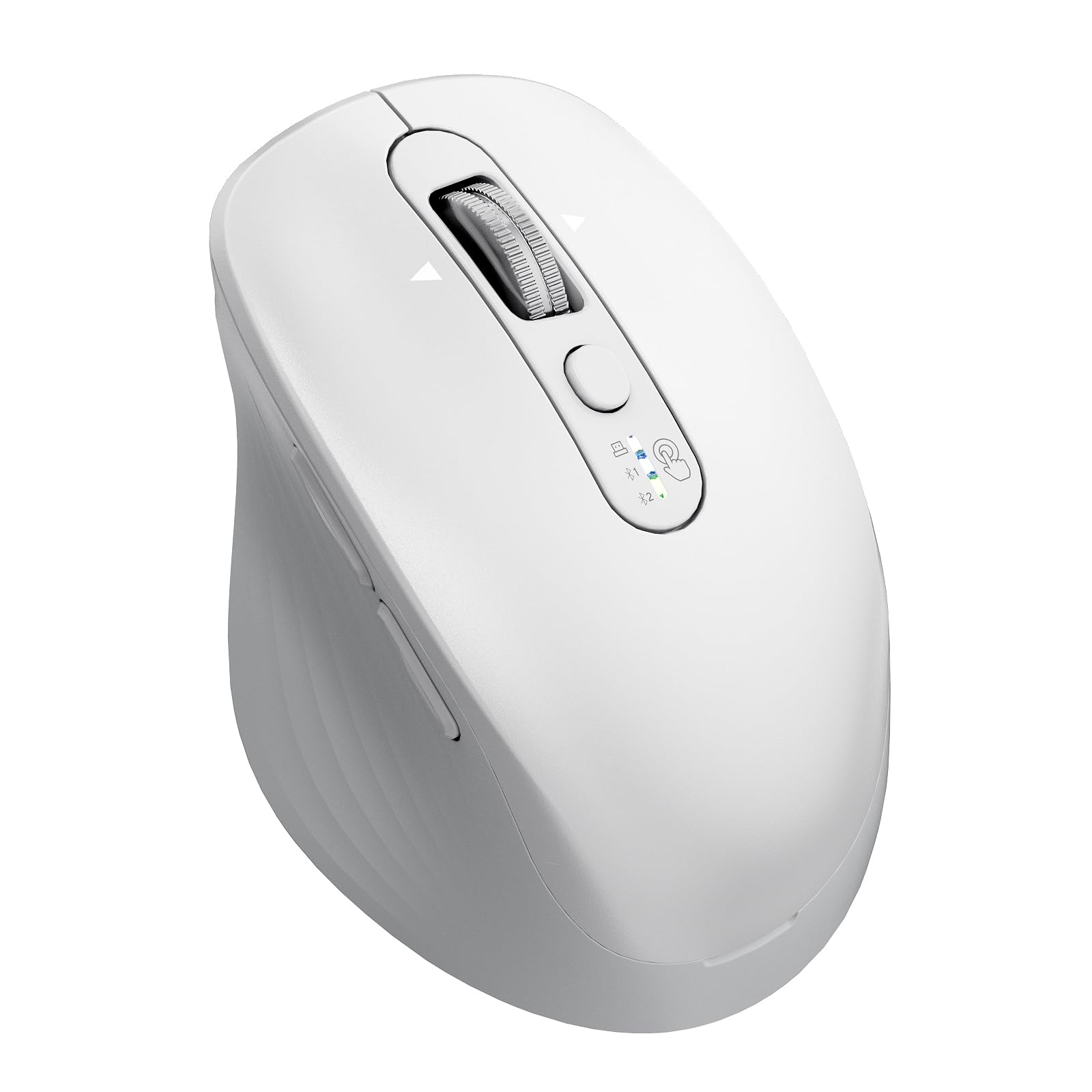 INFINMIND Wireless Bluetooth Mouse, Multi Device (BT1/BT2 + 2.4G USB) Mouse for Laptop, iPad & Mac, 4-Way Scroll with Side Buttons, Silent Click