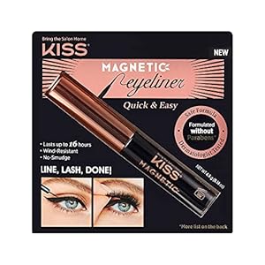 KISS-Magnetic-Eyeliner-Black-016-Ounce-Smudge-Proof-Biotin-Infused-Free-of-Synthetic-Fragrances-Dyes-Parabens-Petrochemicals-And-Formaldehyde-with-Precision-Tip-Brush KISS Magnetic Eyeliner, Black, 0.16 Ounce, Smudge Proof, Biotin Infused, Free of Synthetic Fragrances, Dyes, Parabens, Petrochemicals, And Formaldehyde with Precision Tip Brush