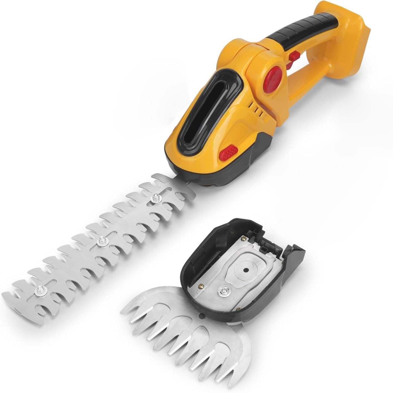 Taille-haie 2 en 1 | Cisaille à gazon réglable 24 V avec 2 lames | Tête réglable, 2 lames, léger, verrouillage de sécurité, sans fil 24 V